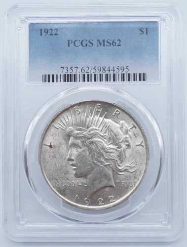 1922年 P ピース銀貨 $1 PCGS MS62 - U1208