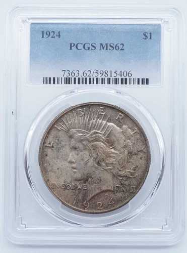 1924年 P ピース銀貨 $1 PCGS MS62 - U1282