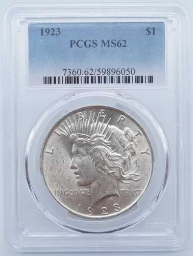 1923年 P ピース銀貨 $1 PCGS MS62 - U1271
