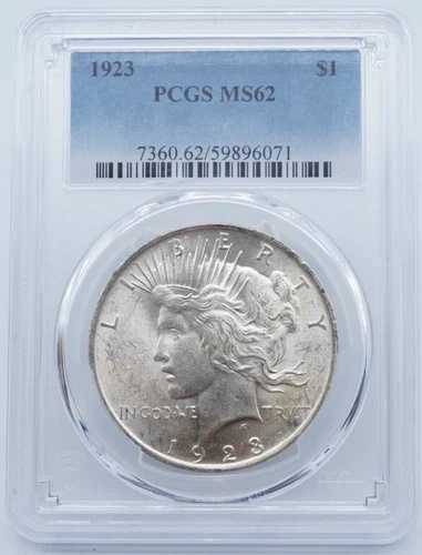 1923年 P ピース銀貨 $1 PCGS MS62 - U1190