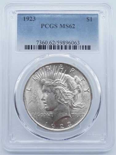 1923年 P ピース銀貨 $1 PCGS MS62 - U1185 42,185円