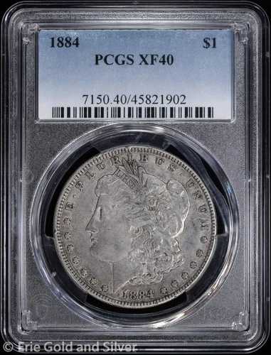 1884-P 1ドル モルガン銀貨 PCGS XF 40 41,470円