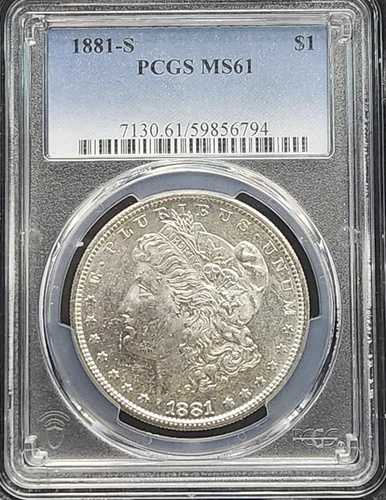 1881年 S モルガン・ダラー PCGS MS61 クリーン＆ブライト ノートーニング #41-3