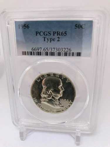 PR65 1956 タイプ2 PCGS グレーデッド フランクリン ハーフダラー プルーフコイン カメオのような