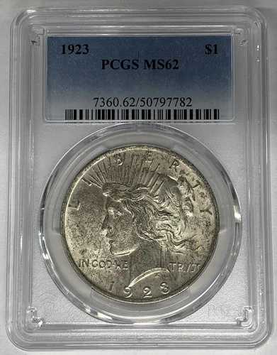 1923年 ピースシルバードルコイン トーン PCGS MS 62 (11) C