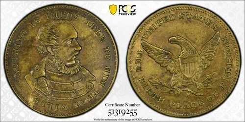 1850年代 ルイ・コシュート 真鍮製カウンタートークン PCGS AU-58 - 不可能はない