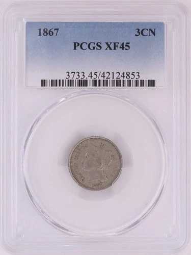 1867年 3セントニッケル PCGS XF45 (B2707)