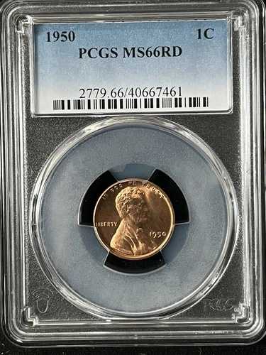 1950年 1C RD リンカーン小麦 1セント PCGS MS66RD 40667461｜WORLD RESOURCE【QUEEN店】
