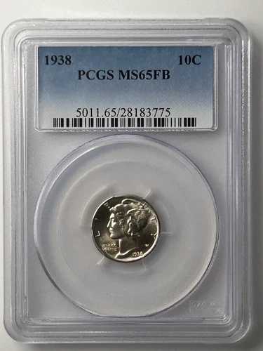 1938年 P マーキュリー シルバー ダイム PCGS MS65 FB