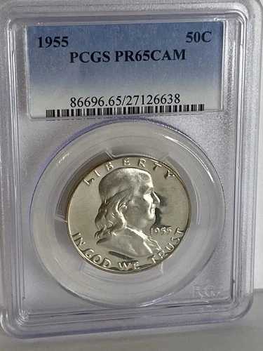 1955年 PCGS PR65 CAM シルバープルーフ フランクリンハーフ|WORLD RESOURCE【QUEEN店】