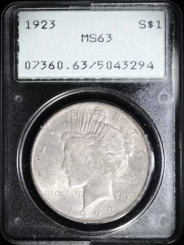 1923年 ピース シルバー ドル - PCGS MS 63
