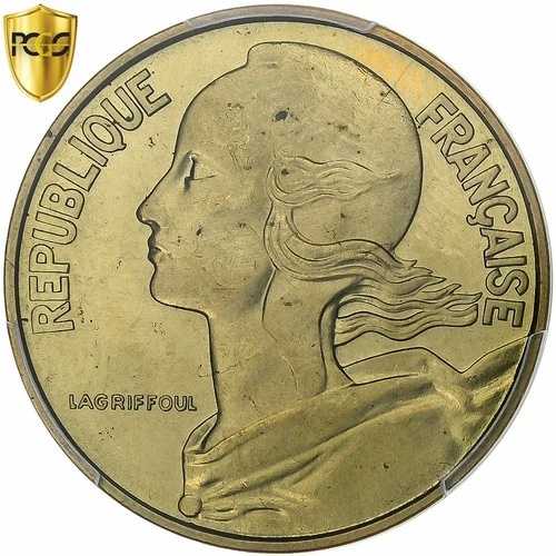 [#1277922] フランス、20 サンタイム、マリアンヌ、1966 年、パリ、アルミニウム ブロンズ、PCGS、MS｜WORLD RESOURCE【QUEEN店】