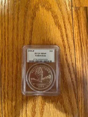 1999年 P イエローストーン記念銀貨 PCGS MS69