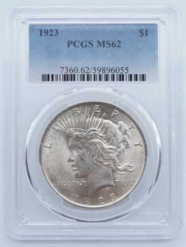 1923年 P ピース シルバー ダラー $1 PCGS MS62 - U1223