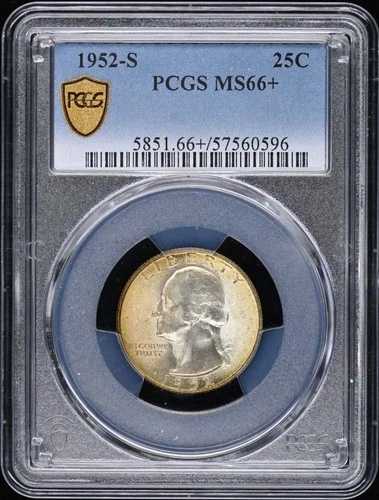 1952-S 25セントワシントンクォーター PCGS MS66+|WORLD RESOURCE【QUEEN店】