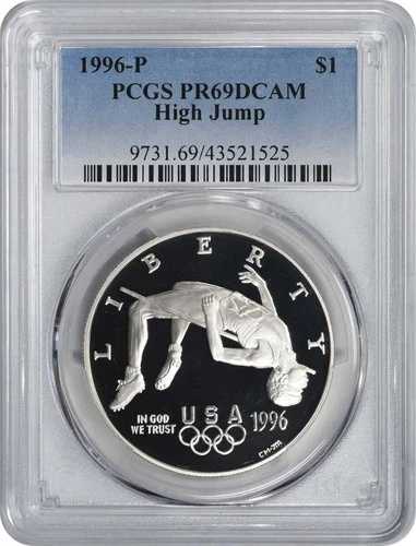 1996-P 走高跳びオリンピック記念銀貨 PR69DCAM PCGS プルーフ 69 DC