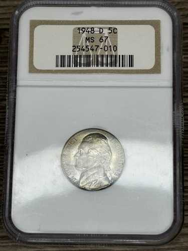 1948-D BU ジェファーソン ニッケル PCGS MS67 ほぼフルステップ 42,900円