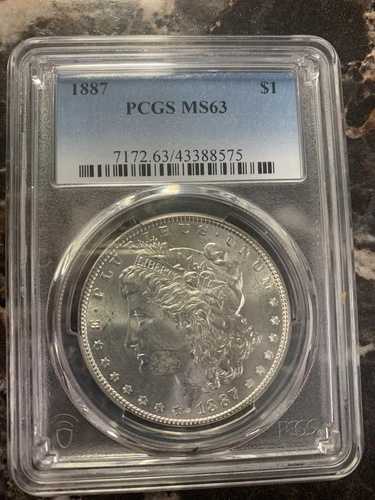 1887年 モルガン銀貨 ~ PCGS MS 63 ~ ブラストホワイト ~ コレクター御用達コイン