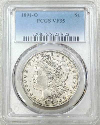 1891-O モルガン銀貨 PCGS VF35 新品 鑑定済み 新品ホルダー #K340