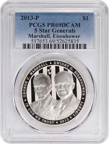 2013-P 5スタージェネラルズ記念銀貨 PR69DCAM PCGS