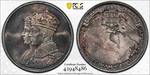 1939年 カナダ王室訪問 銀メダル イギリス PCGS MS62 BHM-4394 WE-7826