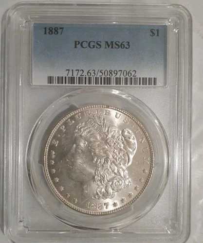 1887年 モルガン銀貨 PCGS MS 63
