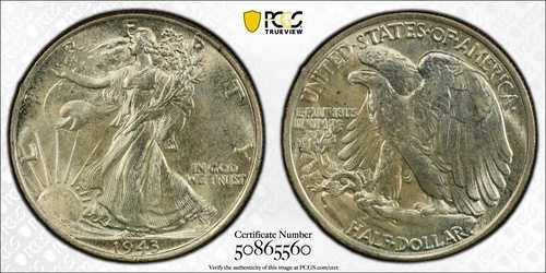 PCGS MS65 1943年ウォーキング・リバティ・ハーフダラー