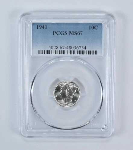 1941年 マーキュリーダイム MS67 PCGS ブルーラベル