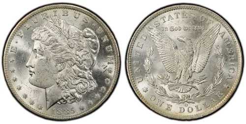 1885-O モルガン銀貨 PCGS MS 63