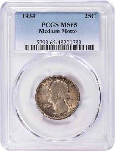 1934年ワシントンシルバークォーター MS65 PCGS