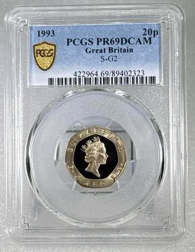 1993年 20ペンス PCGS PR69DCAM イギリス S-G2