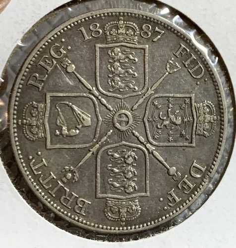 1887年 イギリス 銀貨 フローリン XF