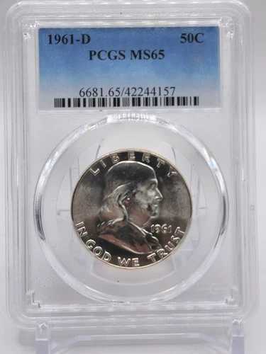 1961-D フランクリン ハーフ PCGS MS65 (122DM)