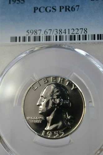 PR67 1955 PCGS グレーデッド シルバー ワシントン クォーター 希少 未流通コイン PR 67