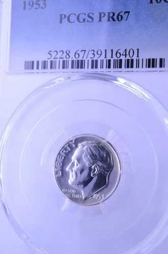PR67 1953 PCGS グレーデッド ルーズベルト ダイム 10セント プルーフ 希少 未流通コイン PR 67