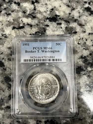 1951年 ブッカー・T・ワシントン BTW 記念銀貨 ハーフドル 50セント PCGS MS 66