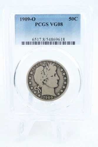 1909-O PCGS VG08 バーバー ハーフダラー ビジネス ストライク 50セント