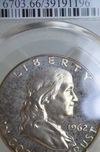 PR66 1962 PCGS グレーデッド シルバー フランクリン ハーフダラー プルーフ ライトトーン アンサークル コイン