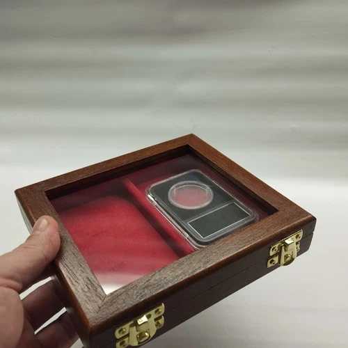 2枚のスラブNGC PCGSベルベット裏地イタリアンカラーA Sc用木製ケース