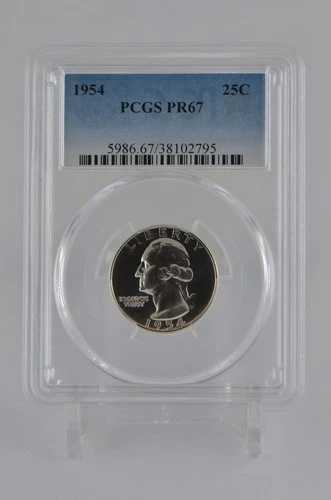 PR67 1954 PCGS グレーデッド シルバー ワシントン クォーター 未流通 プルーフコイン #795