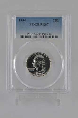 PR67 1954 PCGS グレーデッド シルバー ワシントン クォーター 未流通 プルーフコイン #734