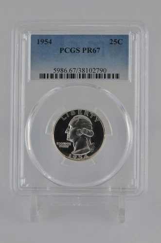 PR67 1954 PCGS グレーデッド シルバー ワシントン クォーター カメオ プルーフコイン #790