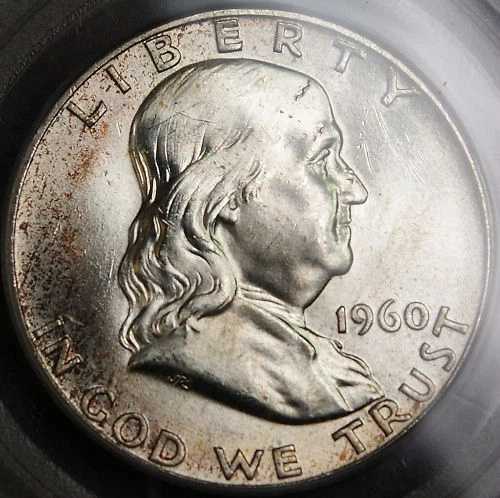 1960年フランクリンシルバーハーフドル、PCGS MS-64トーン 43,615円