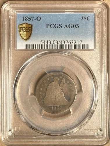 1857-O PCGS AG03 リバティ・シーテッド・クォーター 25セント - ニューオーリンズ造幣局