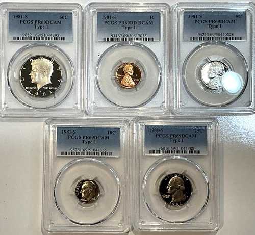1981-S 5枚セット プルーフコイン PCGS PR69 DCAM \
