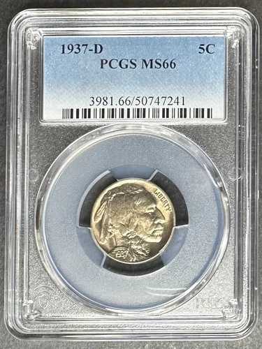 1937-D バッファロー ニッケル PCGS MS-66、3 点購入で 5 ドル割引!!