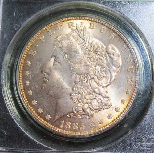 1885年モルガン・ダラー。PCGS MS63。古い保有者！PQ!!!