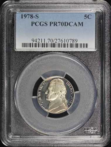 1978-S ジェファーソン ニッケル PCGS PR-70 DCAM