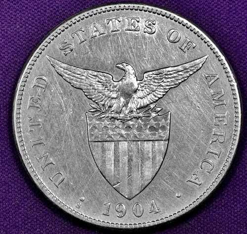 1904年頃 フィリピン 1ペソ銀貨。AU 詳細。204599