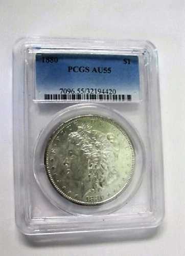 1880年 P モーガン・ダラー VAM 39 ダブル 1-80、ダイブレイク リースボウ PCGS AU55